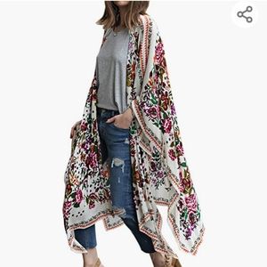 Floral Kimono, chiffon (oversized, XL+)